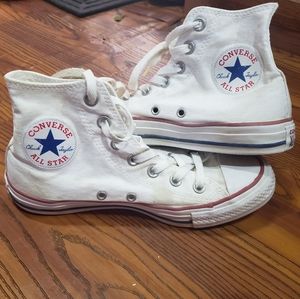 White Size 7 Converse All Star High Tops